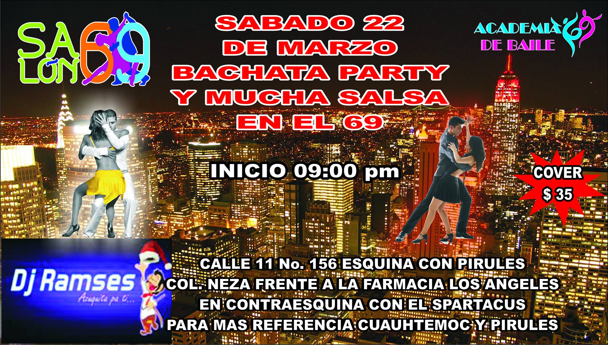 BACHATA PARTY Y MUCHA SALSA EN EL 69 ESTE SABADITO
