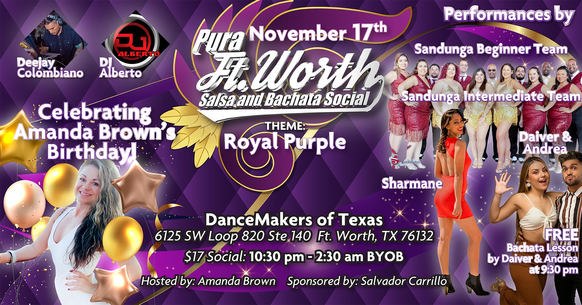 Pura Ft Worth Salsa & Bachata Royal Purple Social Nov. 17th 2023