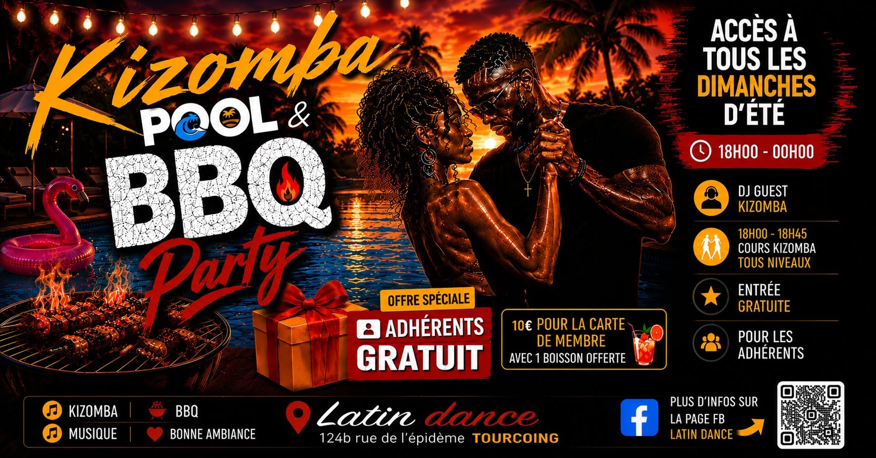 "KIZOMBA POOL & BBQ PARTY" Cours, Soirées GRATUIT TOUT L'ETE devenez membre.