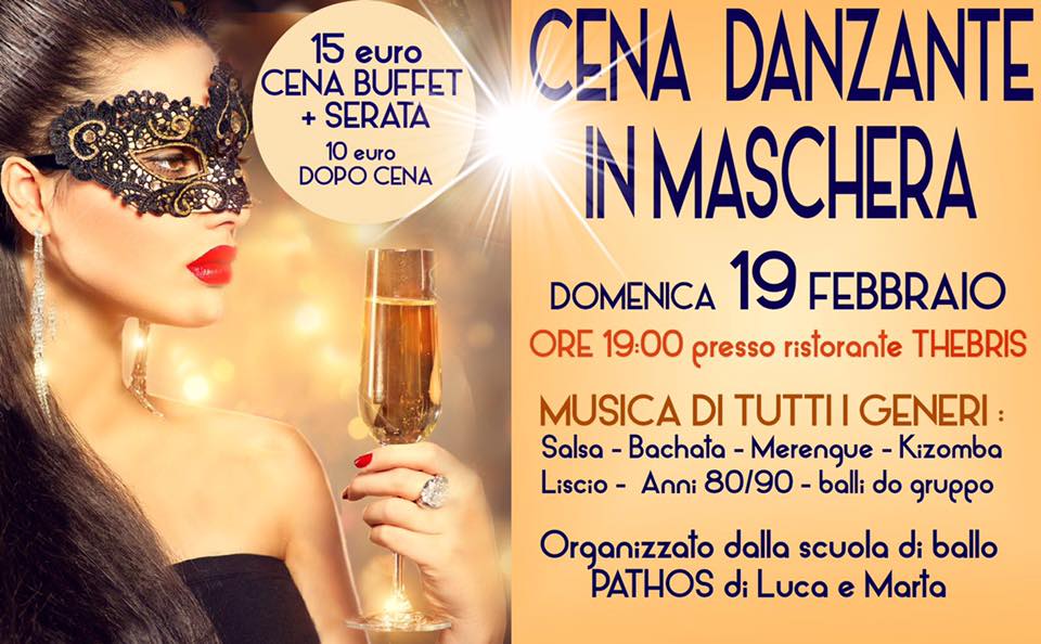 CENA DANZANTE IN MASCHERA AI THEBRIS CON PATHOS
