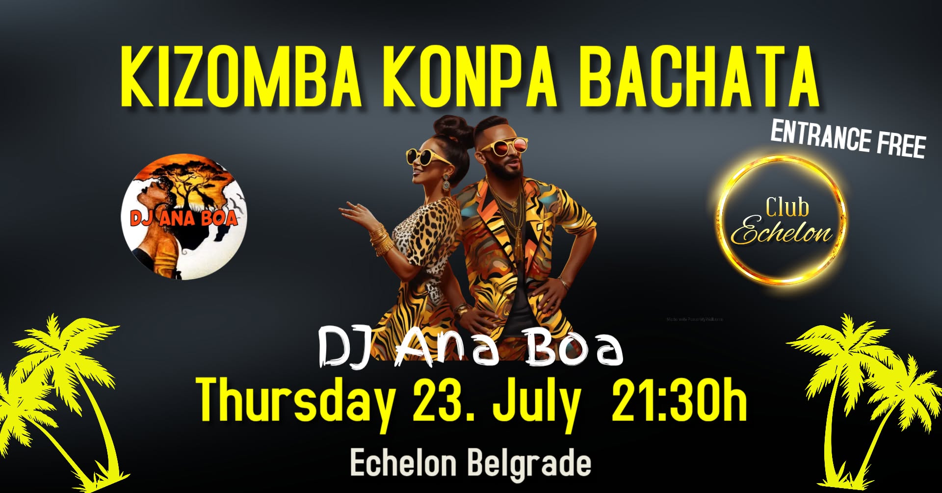 💃 KIZOMBA KONPA BACHATA Thursday 23.07. Echelon Belgrade