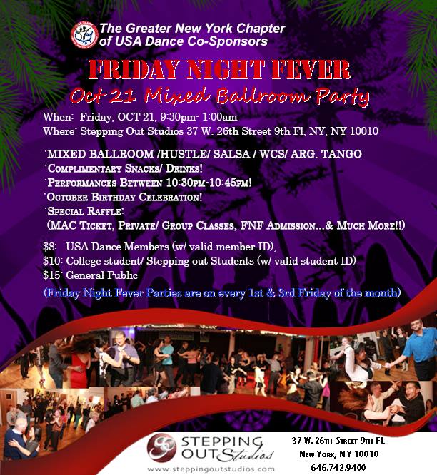 Oct 21 Friday Night Fever + USA Dance Mixed Ballroom Party