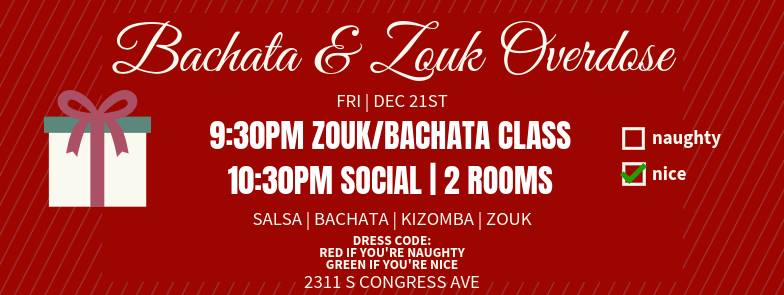 Bachata & Zouk Overdose - 2 Rooms - Class & Social