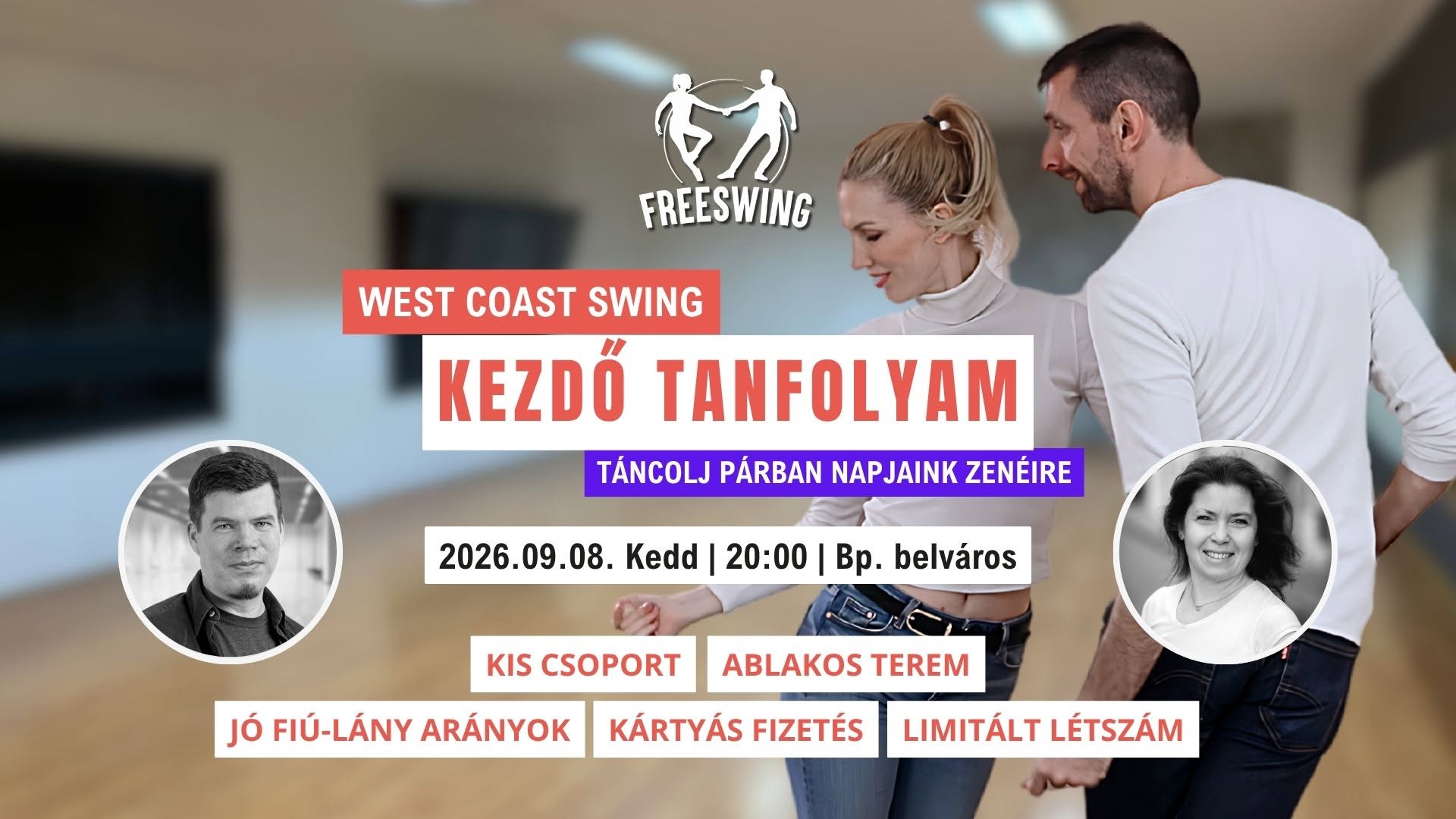 Kezdő West Coast Swing tanfolyam (Kedd 20:00)