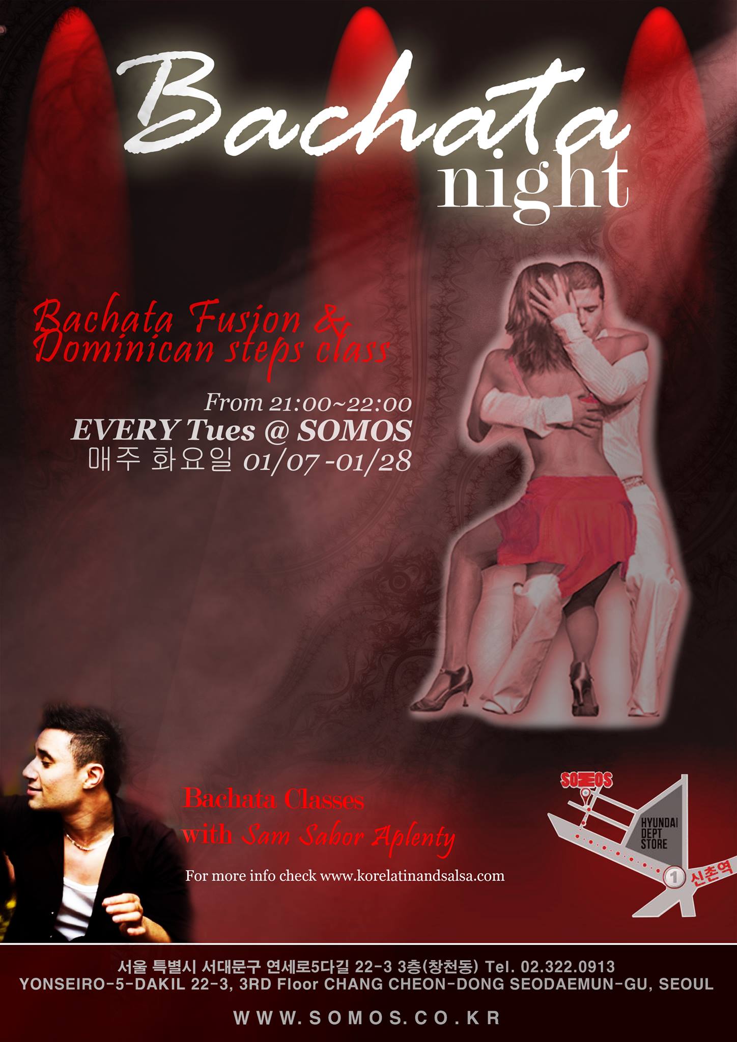 Bachata Fusion & Dominican Bachata lessons every Tuesday @ SOMOS