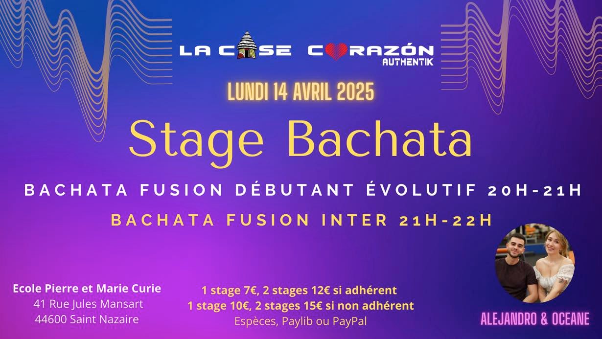 Stages Bachata avec Alejandro y Ocรฉane ๐