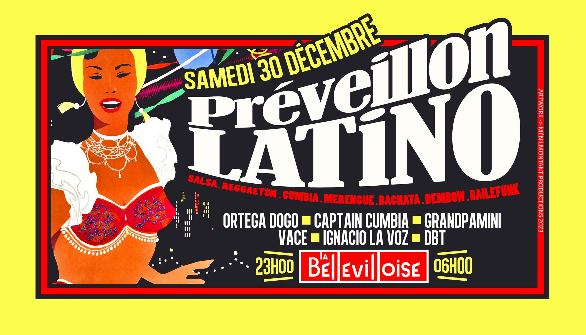 PRÉVEILLON LATiNO à La Bellevilloise #Salsa #Reggaeton #Cumbia #Bachata #Merengue #Dembow #LatinoMix