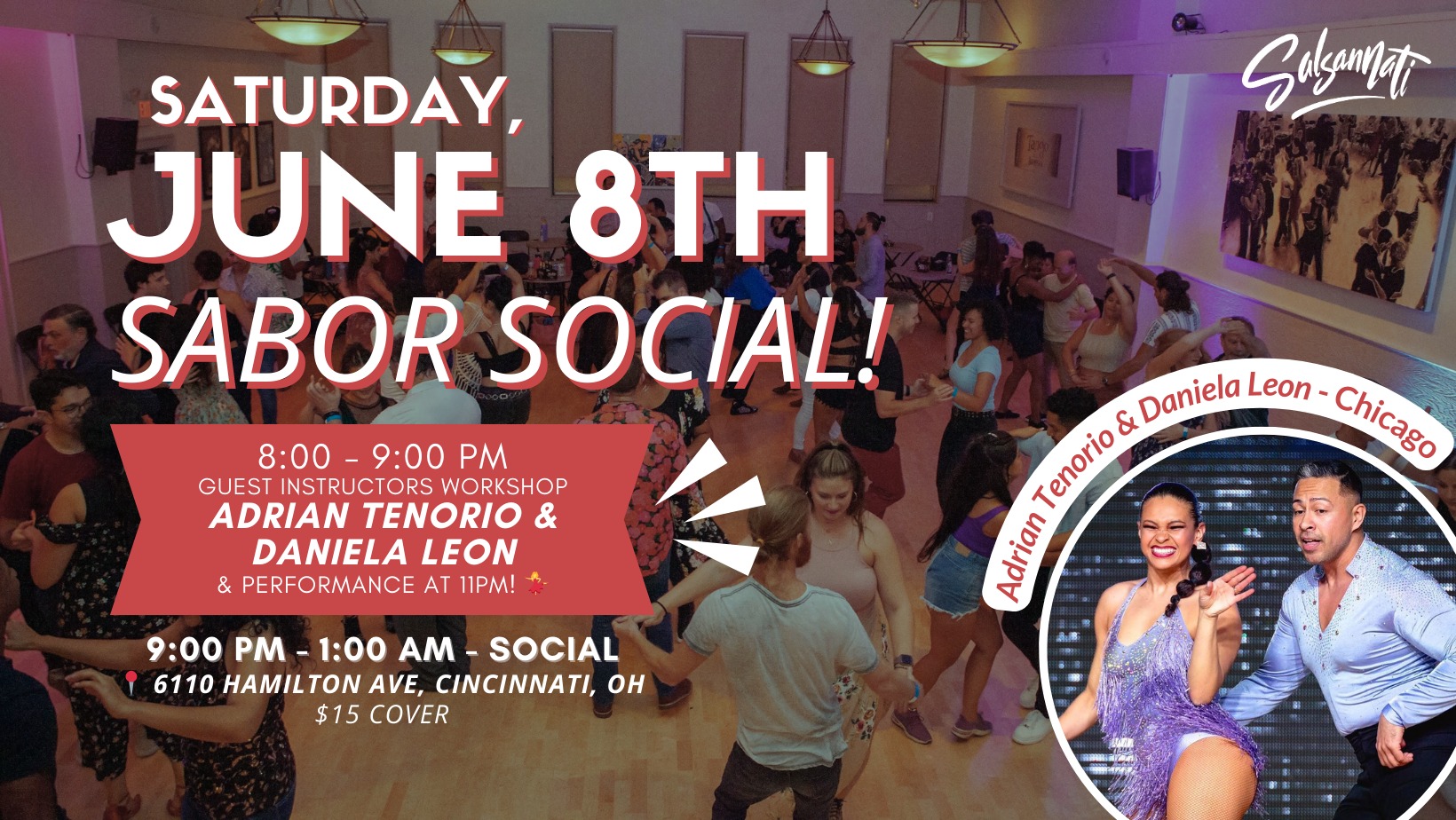 SABOR! June Social Party + Guest Artists Adrian & Daniela!