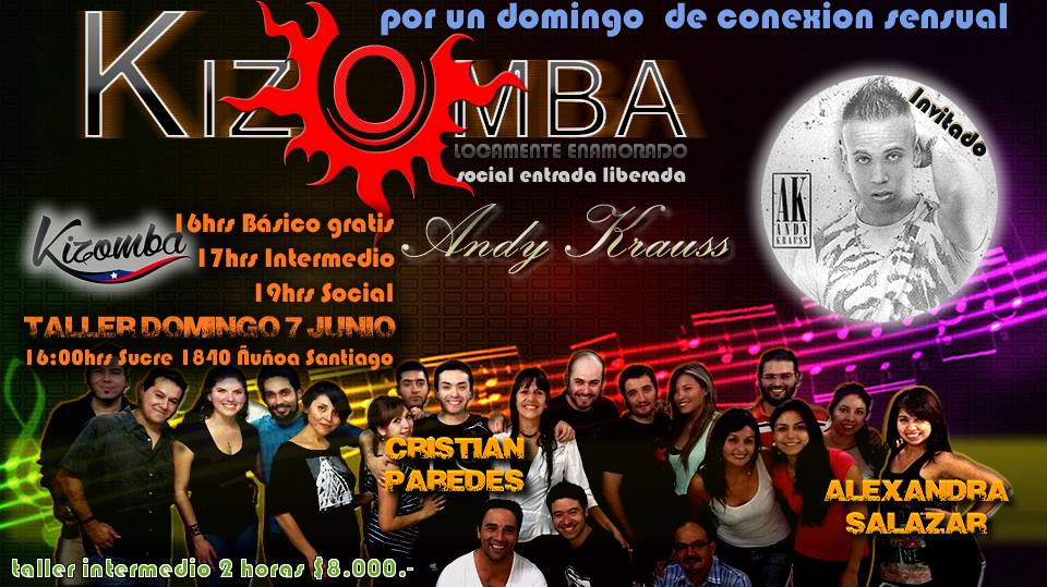 Taller KIZOMBA DOMINGO 7 JUNIO EN KIZOMBA CHILE