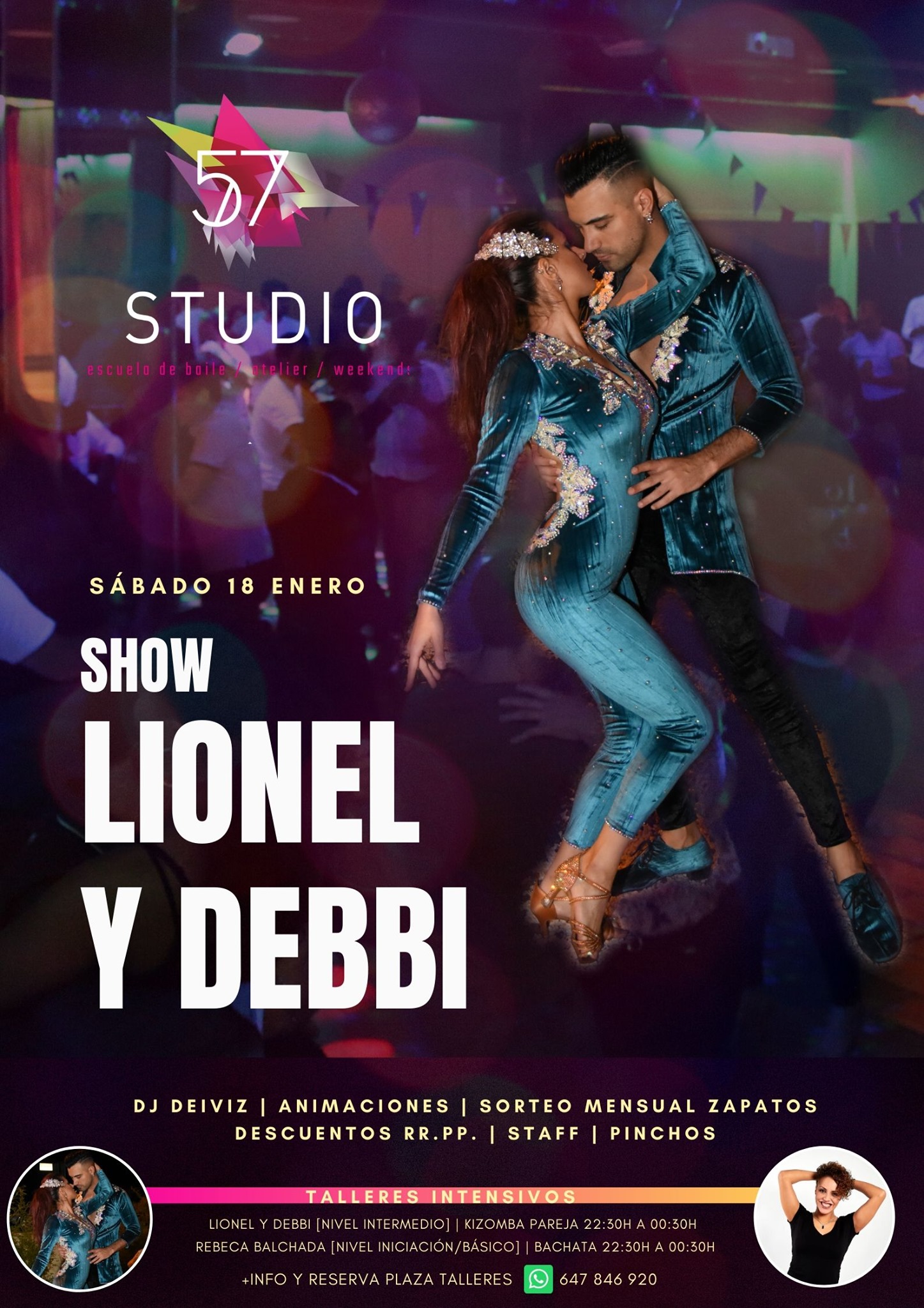 Show Lionel y Debbi en Studio57 y talleres de kizomba