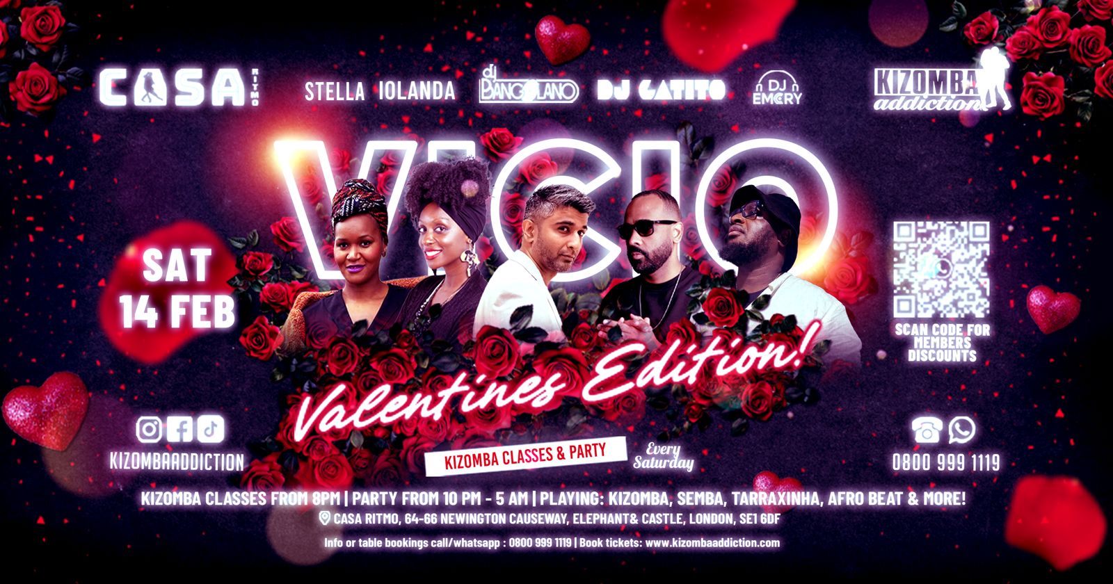 🎶 🎉 London's No.1 Kizomba Party: Clube Vicio - Valentine’s Special! with DJ Bangolano