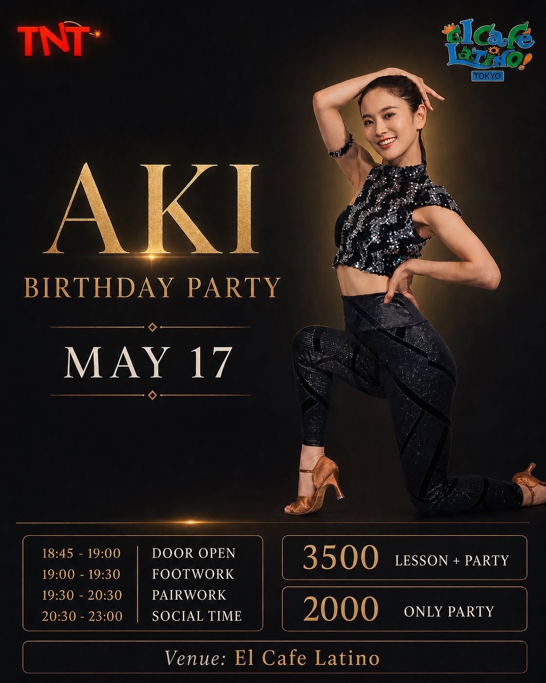 Aki’s Birthday Party - 5.17 (Sun) - Bachata Lesson & Party - El Cafe Latino