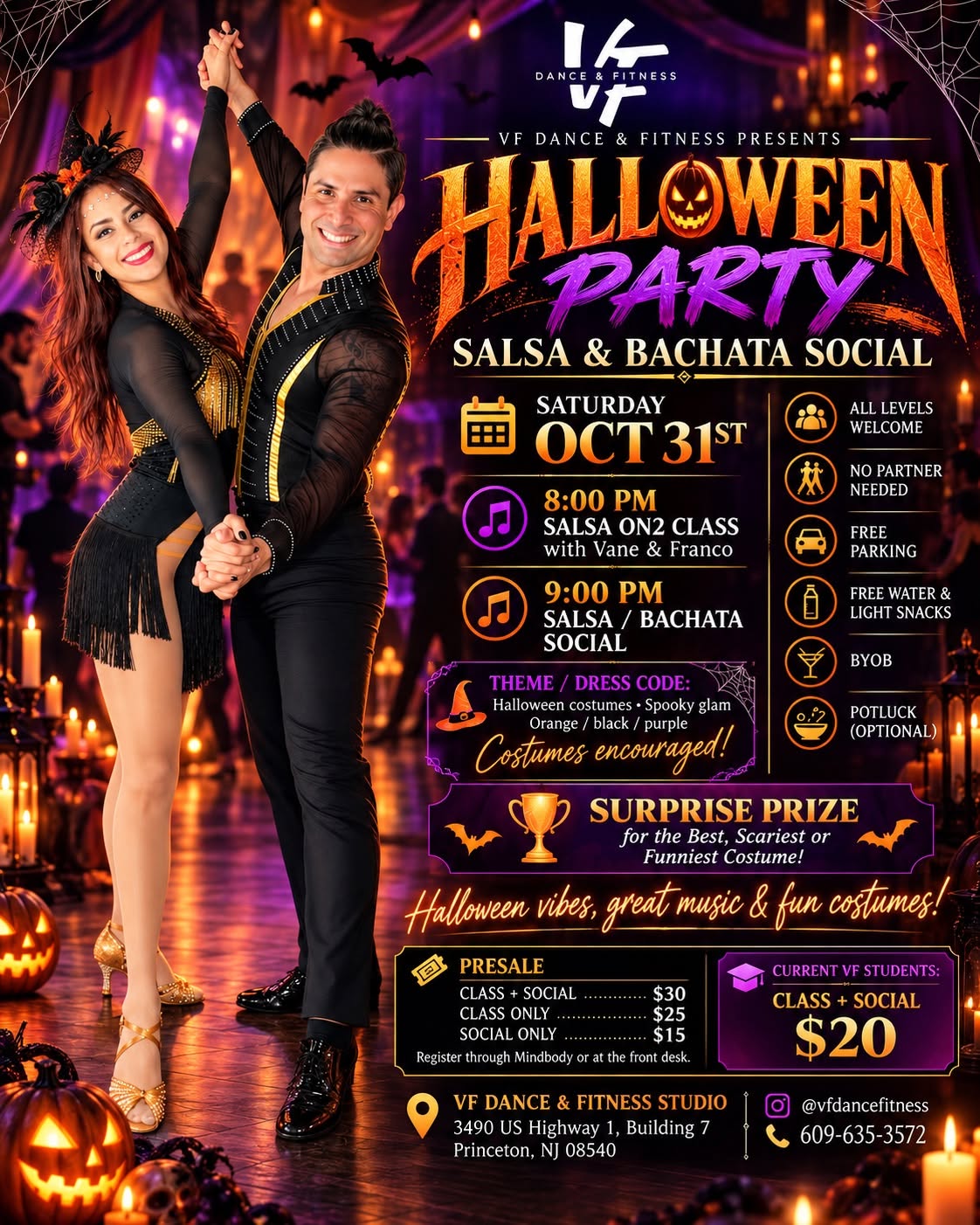 🎃👻 HALLOWEEN PARTY AT VF - SALSA & BACHATA SOCIAL! 🕸️💃🕺
