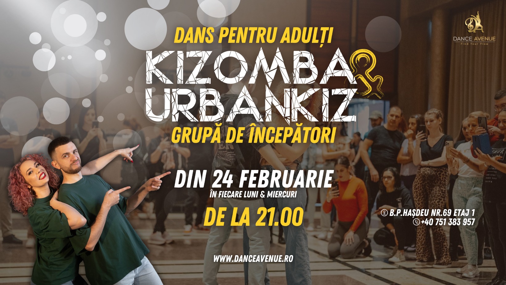 Curs Începători Kizomba & UrbanKiz din 24 Februarie by Dance Avenue