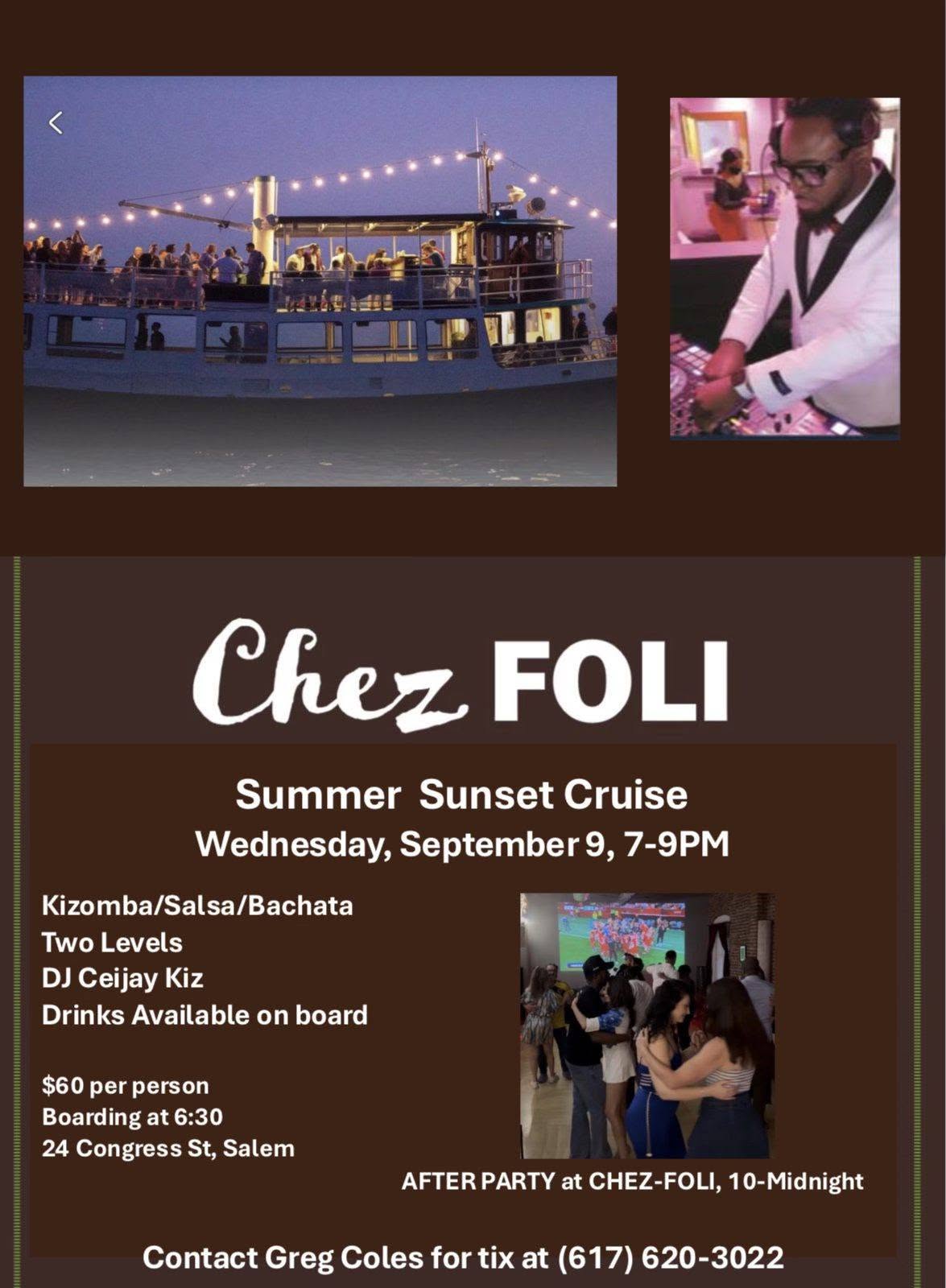Sunset Cruise - Kizomba, Salsa & Bachata CANCELLED