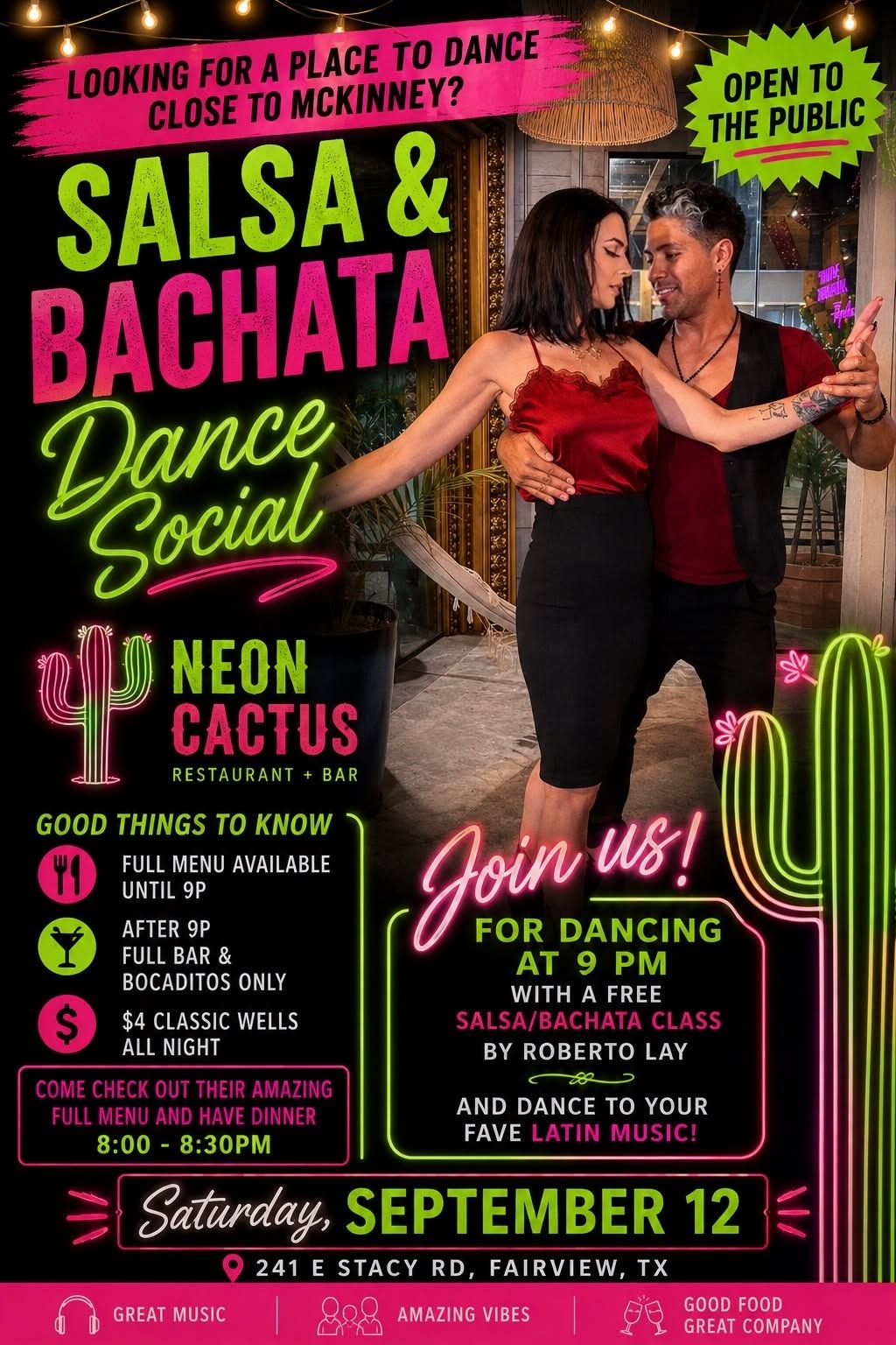 Salsa and Bachata Social at Neon Cactus