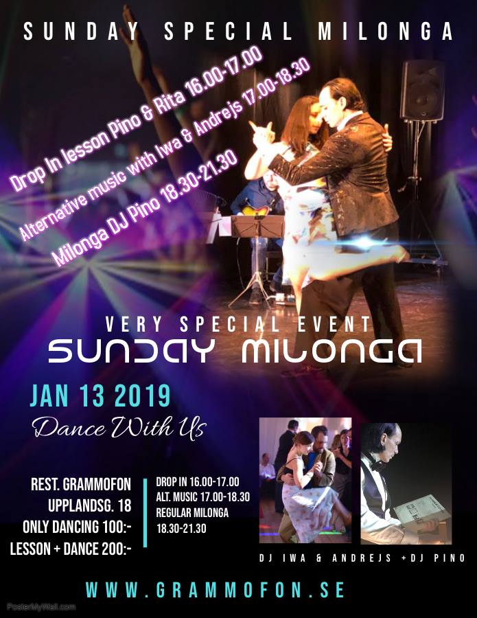 Sunday special milonga 13 January