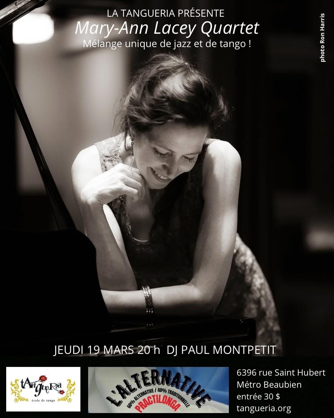 Tango et jazz pour danser à la Tangueria de Montréal avec le Mary-Ann Lacey Quartet