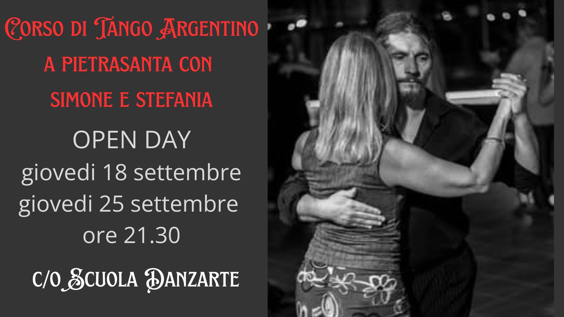 NUOVO CORSO DI TANGO ARGENTINO A PIETRASANTA