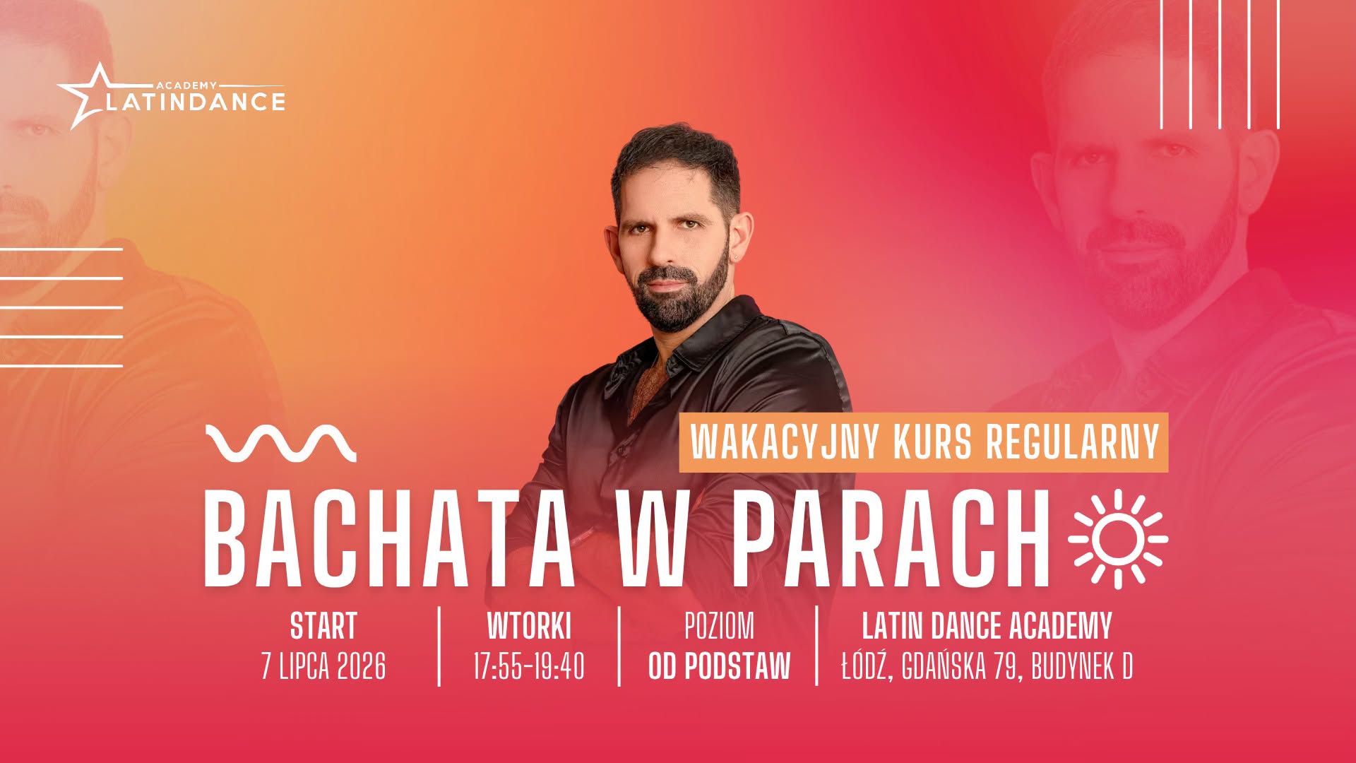 Kurs Wakacyjny w LDA - Bachata w parach od podstaw! start 7 lipca '26