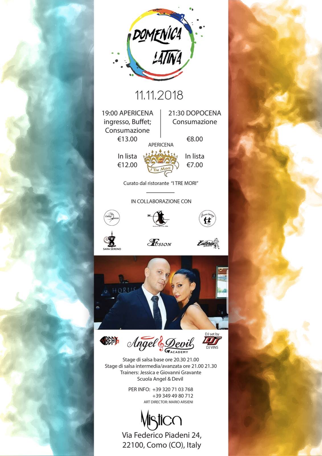 Domenica Latina con stage di Salsa l'11.11.2018 al Mistica Club