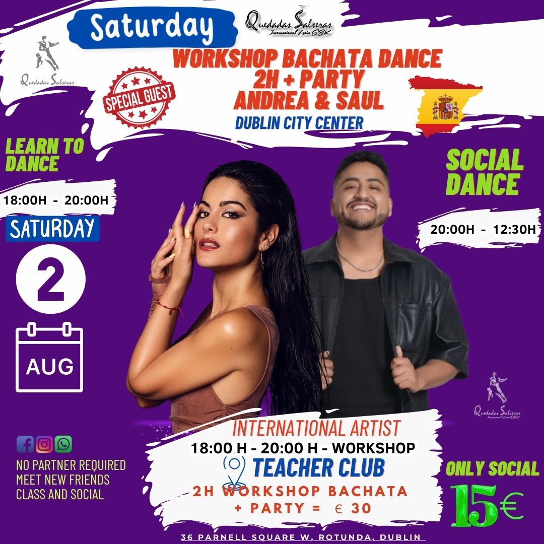 SATURDAY PARTY & WORKSHOP ANDREA ALCAIDE - BACHATA 2H & SOCIAL