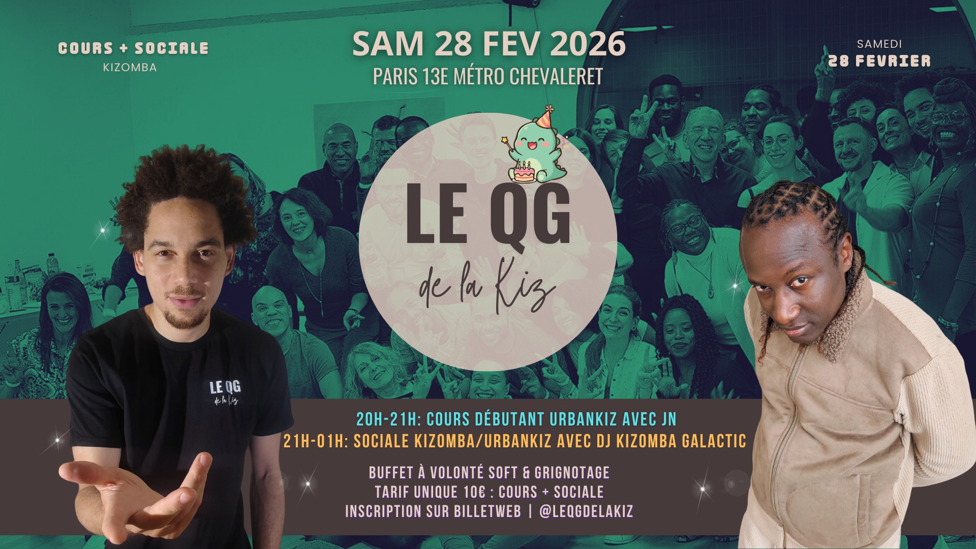 ✨Le QG de la Kiz Sociale Kizomba Paris Samedi 28 Février 20h00-01h00