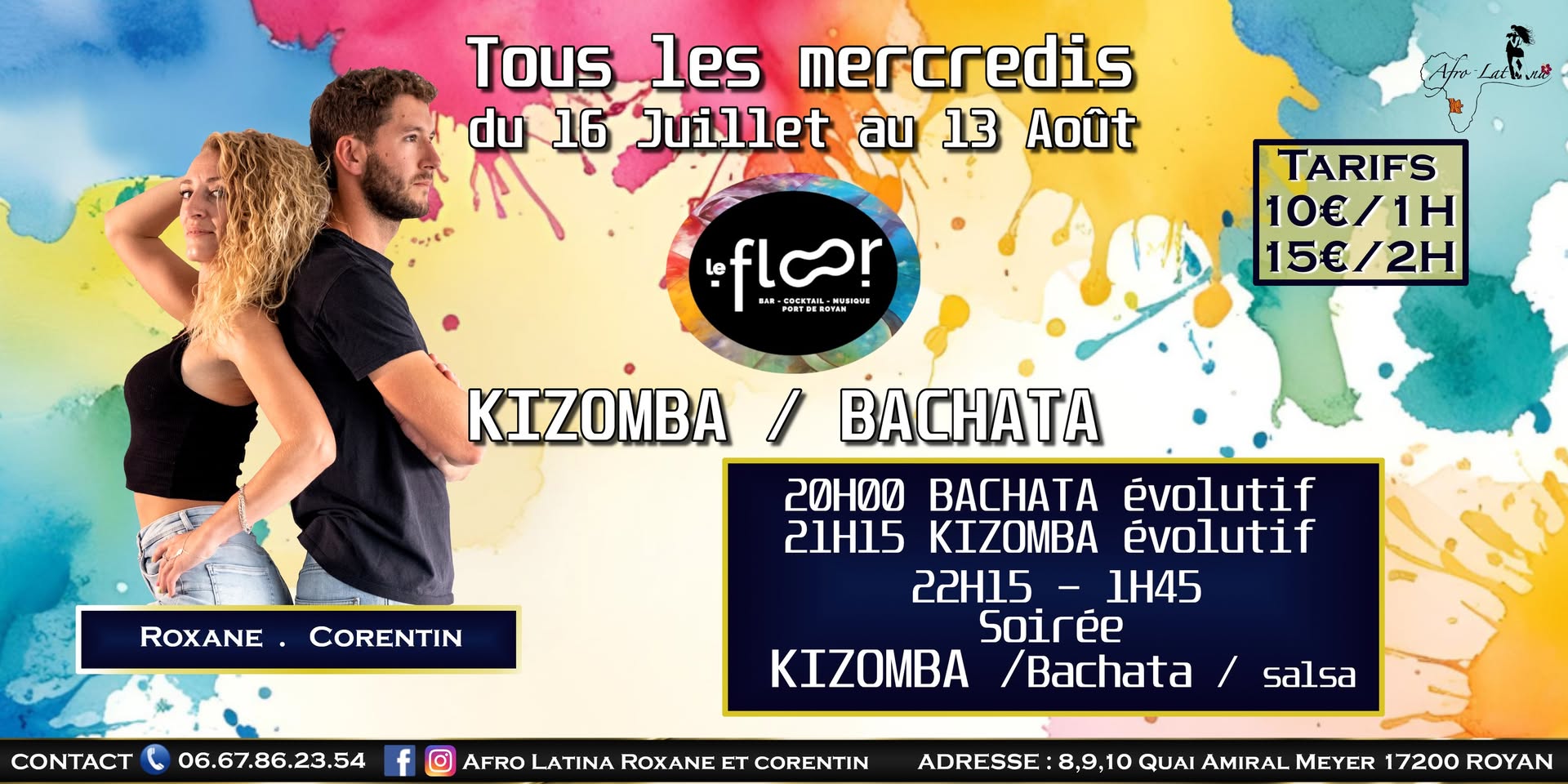 BACHATA KIZOMBA les mercredis au Floor à Royan avec AFRO LATINA Session estivale