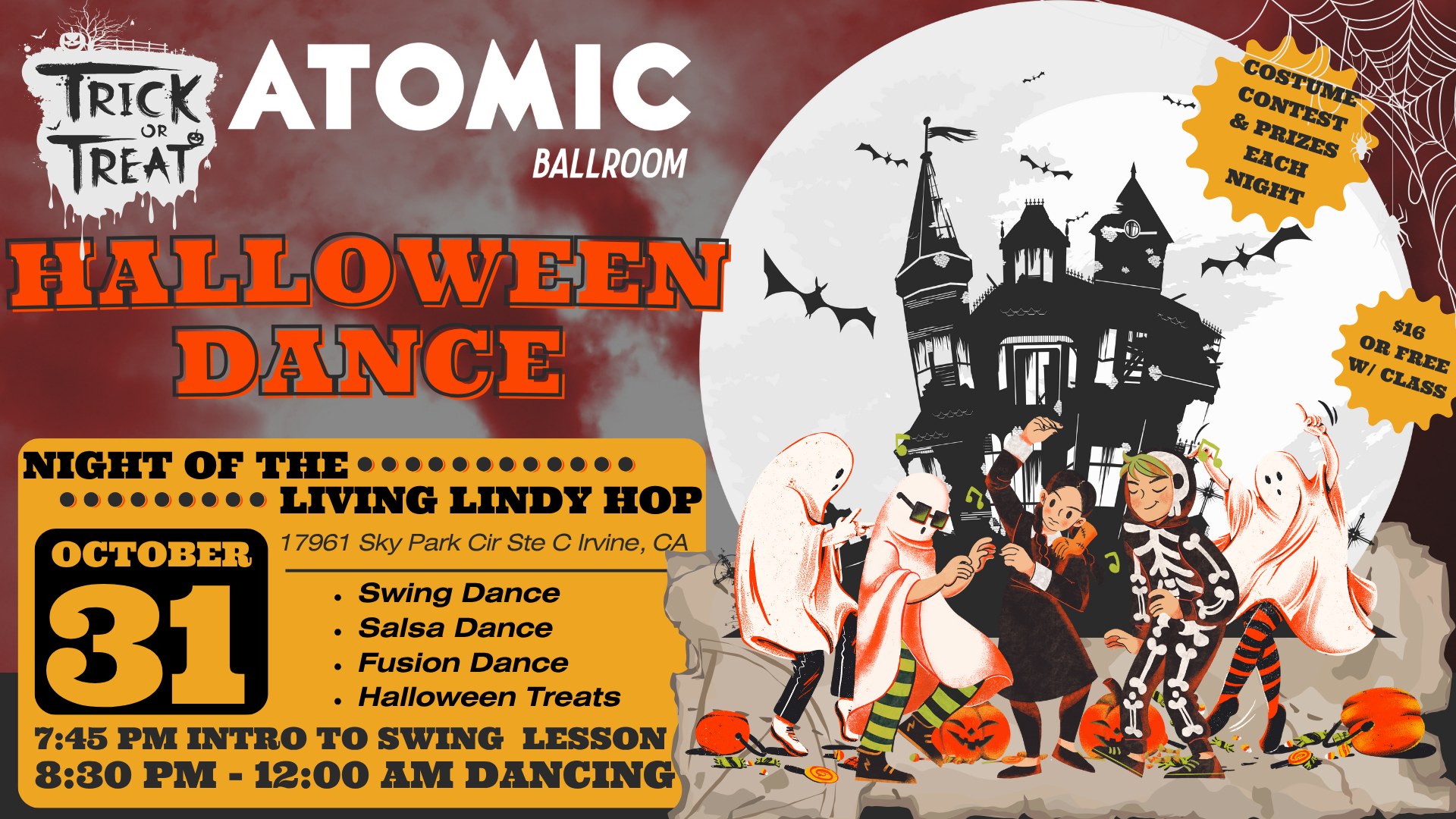 Night of the Living Lindy Hop β’ Halloween Night at ATOMIC Ballroom