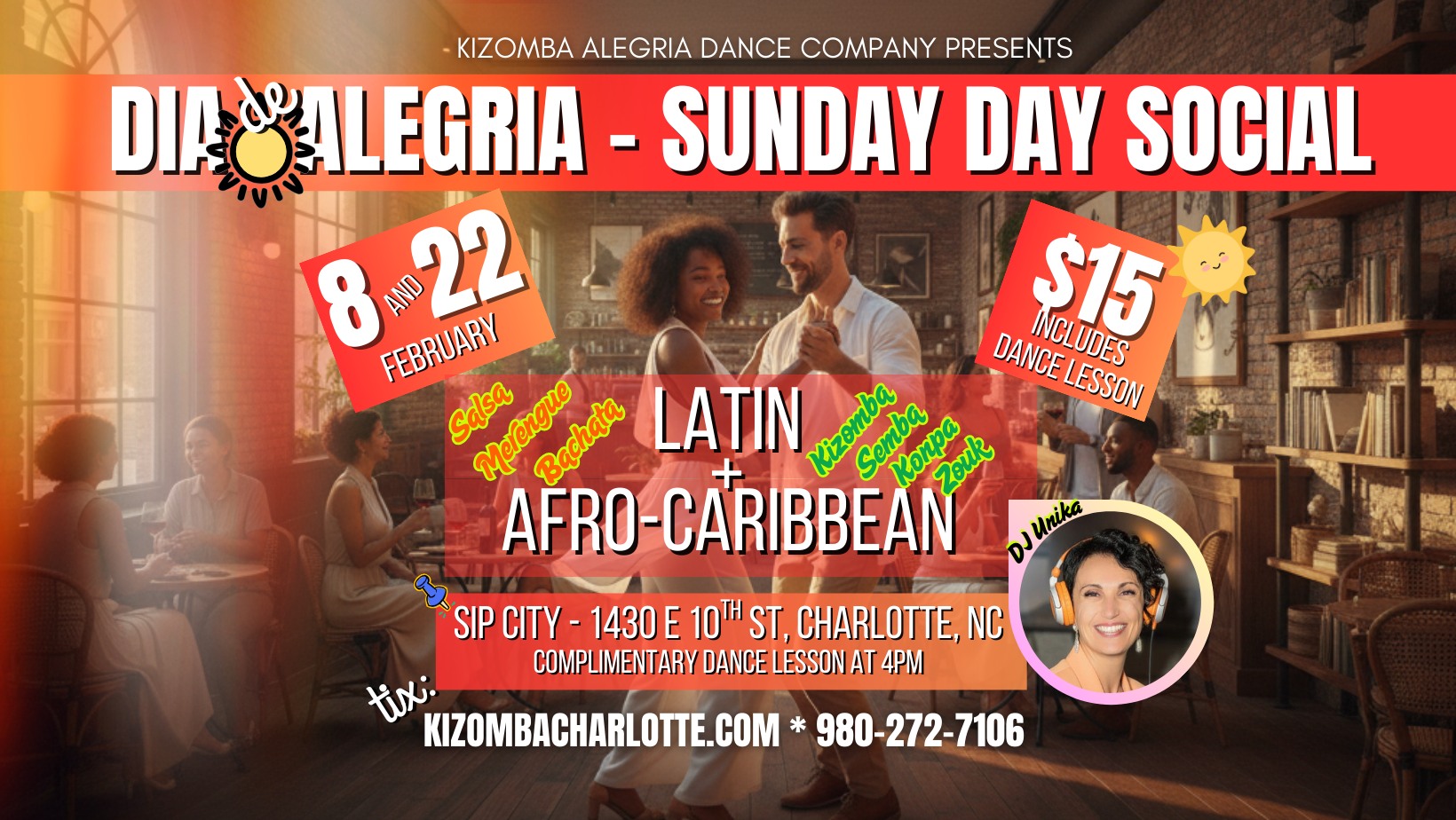 Dia de Alegria - Sunday DAY Latin and Kizomba Social (with Lesson!)