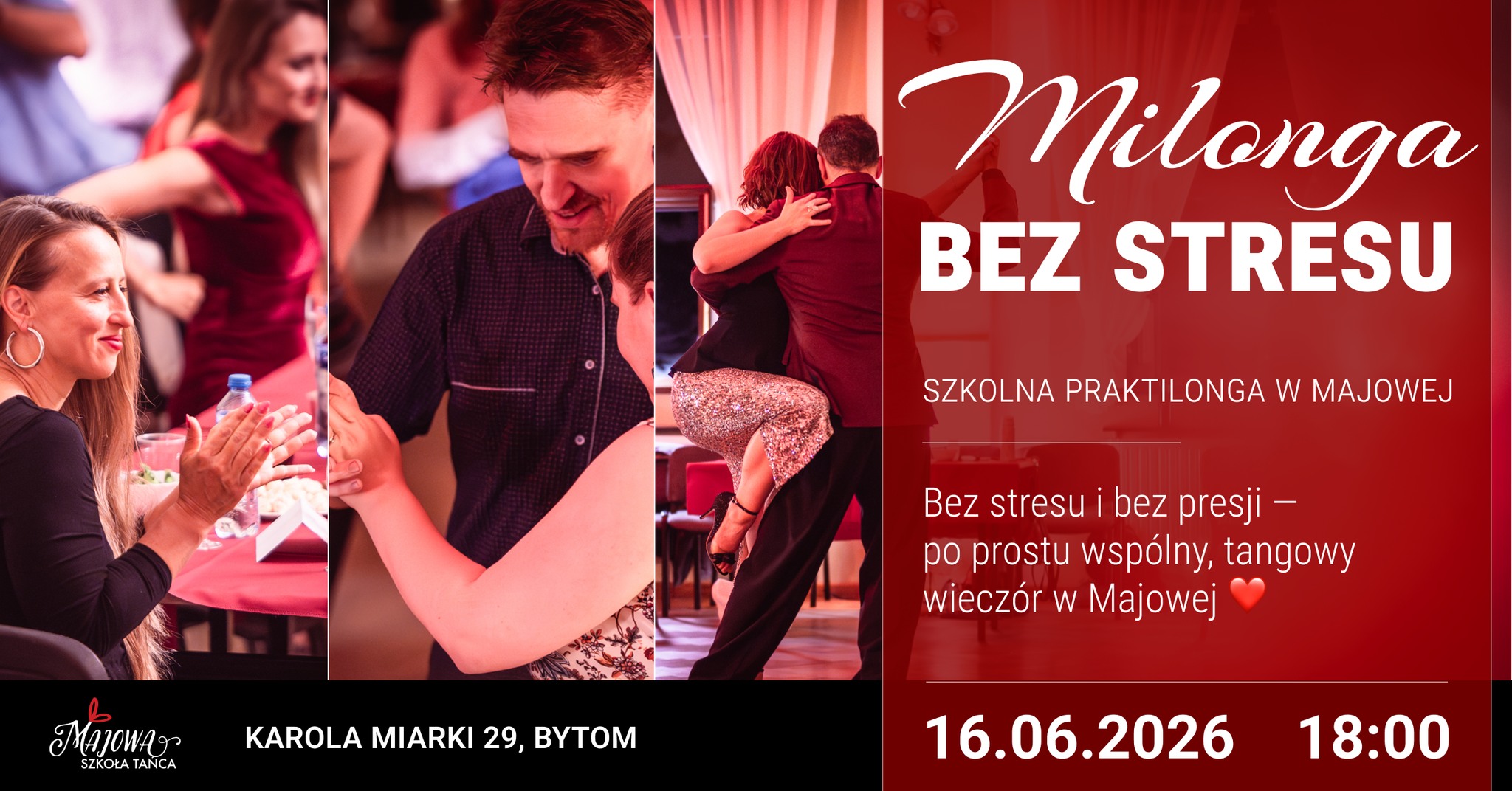 Milonga bez stresu szkolna praktilonga w Majowej - 16.06.2026