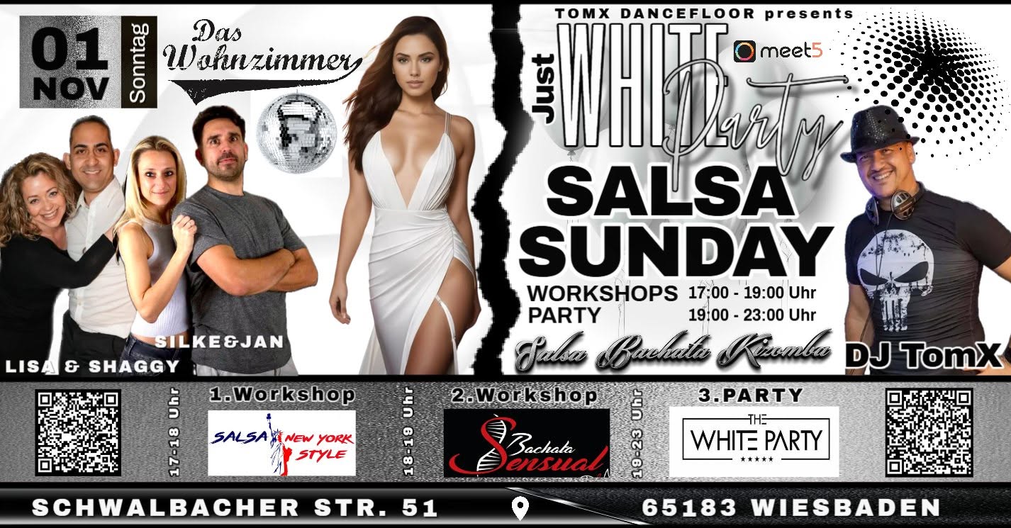 The Special Salsa Sunday - Das Wohnzimmer Wiesbaden Salsa & Bachata Workshop Just White Party