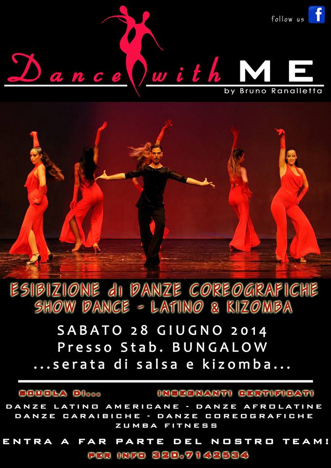 Sabato 28 Show di Dance with ME +Apericena al Fashion Bar al Bungalow a Ostia