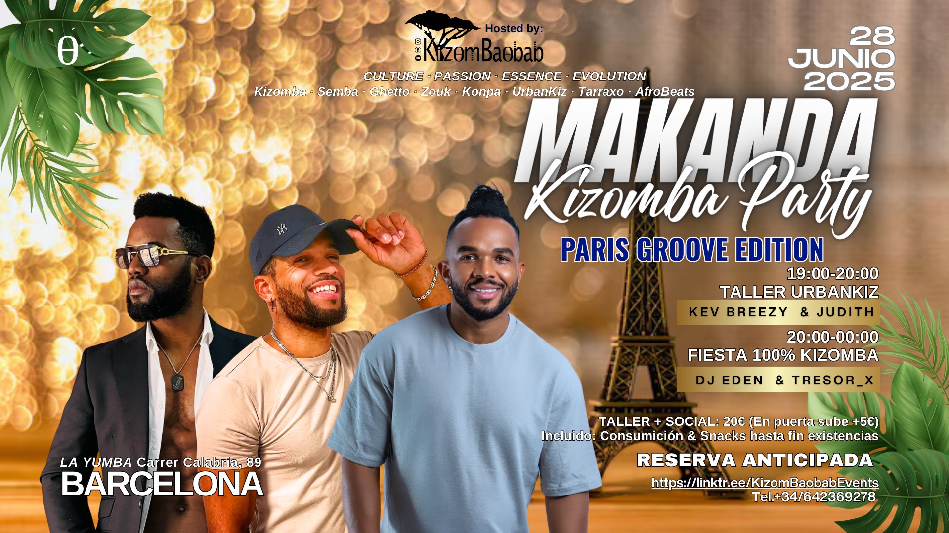 Makanda Kizomba Party (mensual) PARIS GROOVE 28.06.2025๐ Barcelona by KizomBaobab
