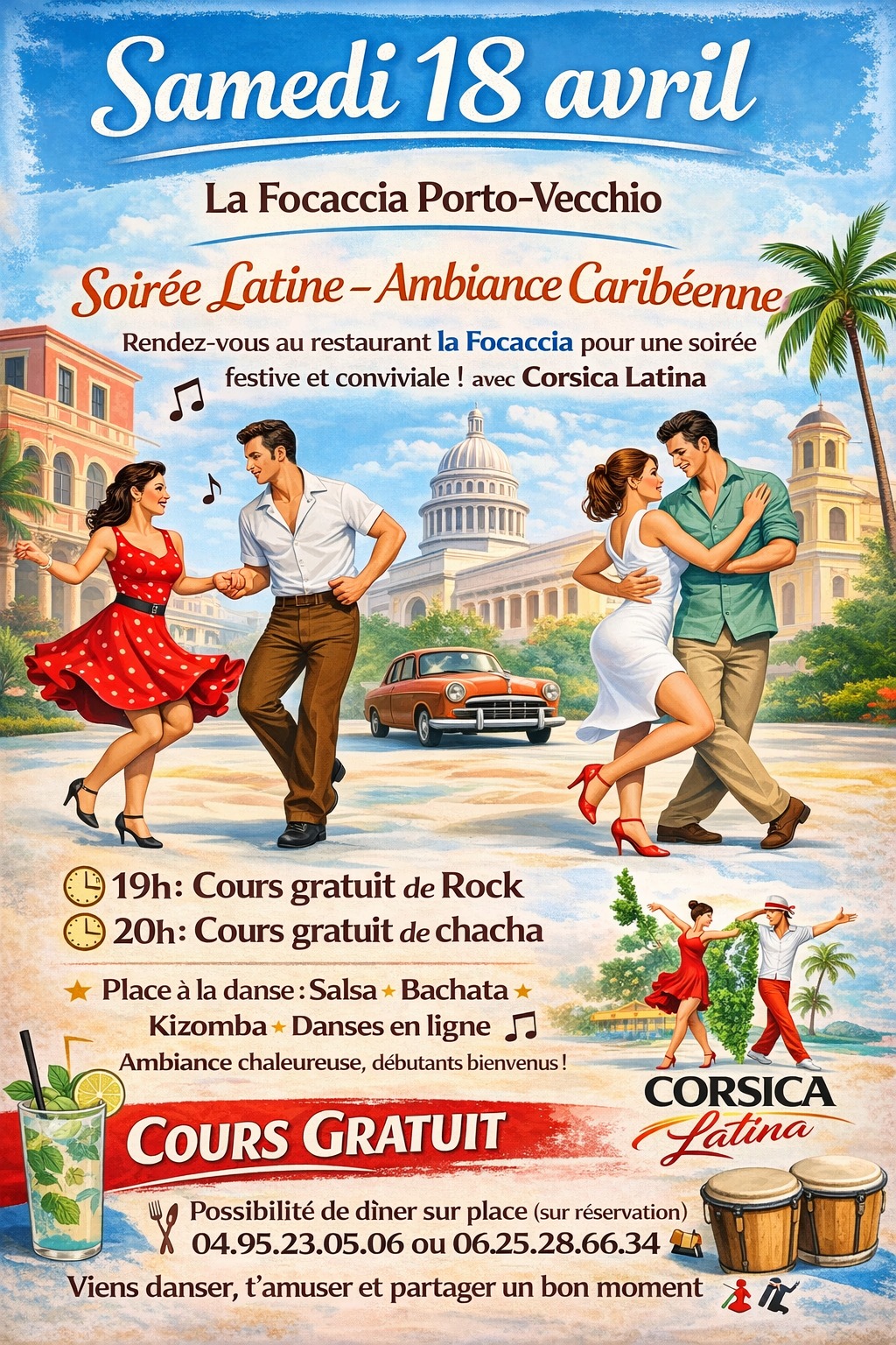 soirée latine au restaurant la Focaccia avec Corsica Latina