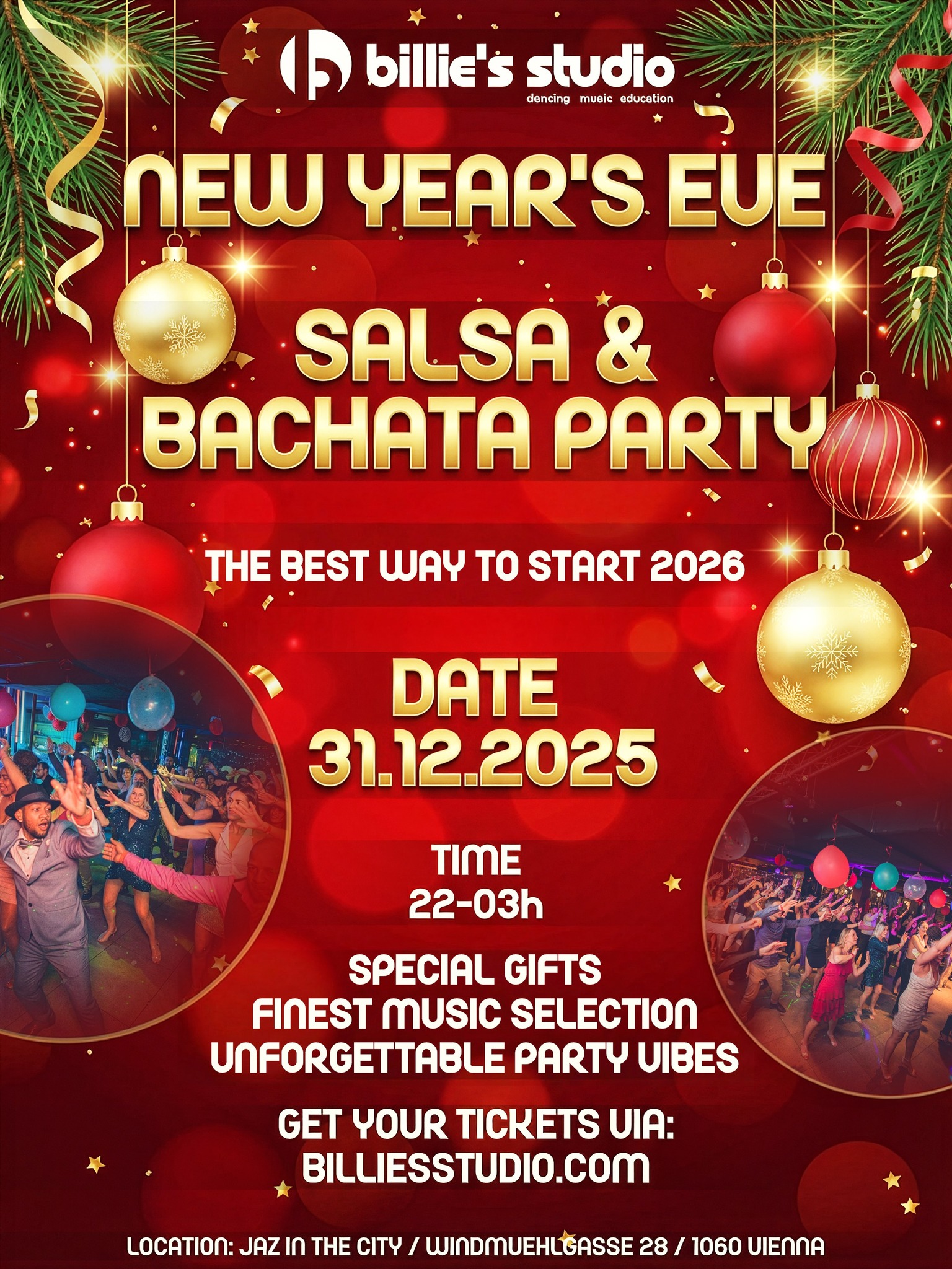 SILVESTER PARTY NEW YEAR'S EVE SALSA & BACHATA PARTY by Billie's Studio