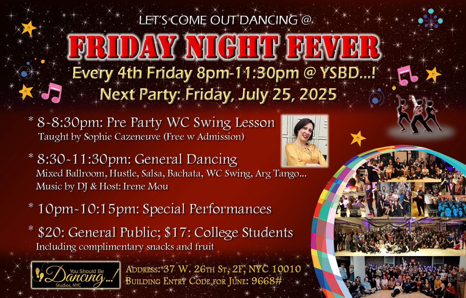 July 25 Friday Night Fever Mixed Ballroom Party @ YSBD…!