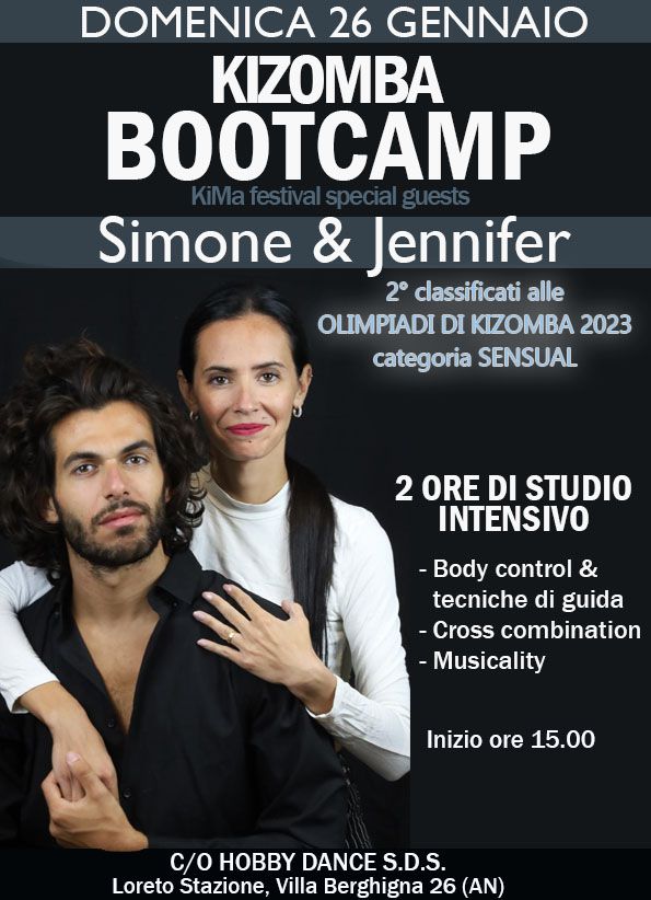 2 ORE KIZOMBA BOOTCAMP con SIMONE CHIARACANE E JENNIFER VOLPE