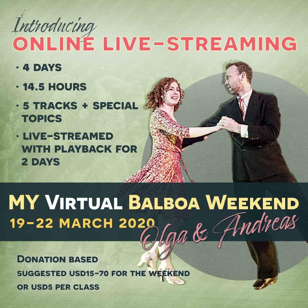 MY Virtual Balboa Weekend: March 19-22 and March 27-29