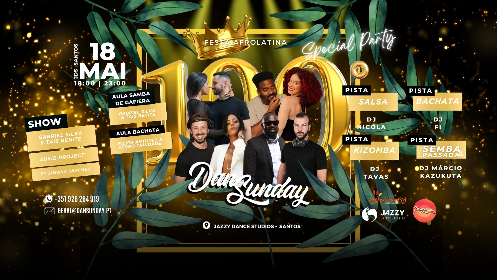 DanSunday 100º Festa Afrolatina 18 MAI - ENTRADA GRÁTIS - INSCRIÇÃO OBRIGATÓRIA