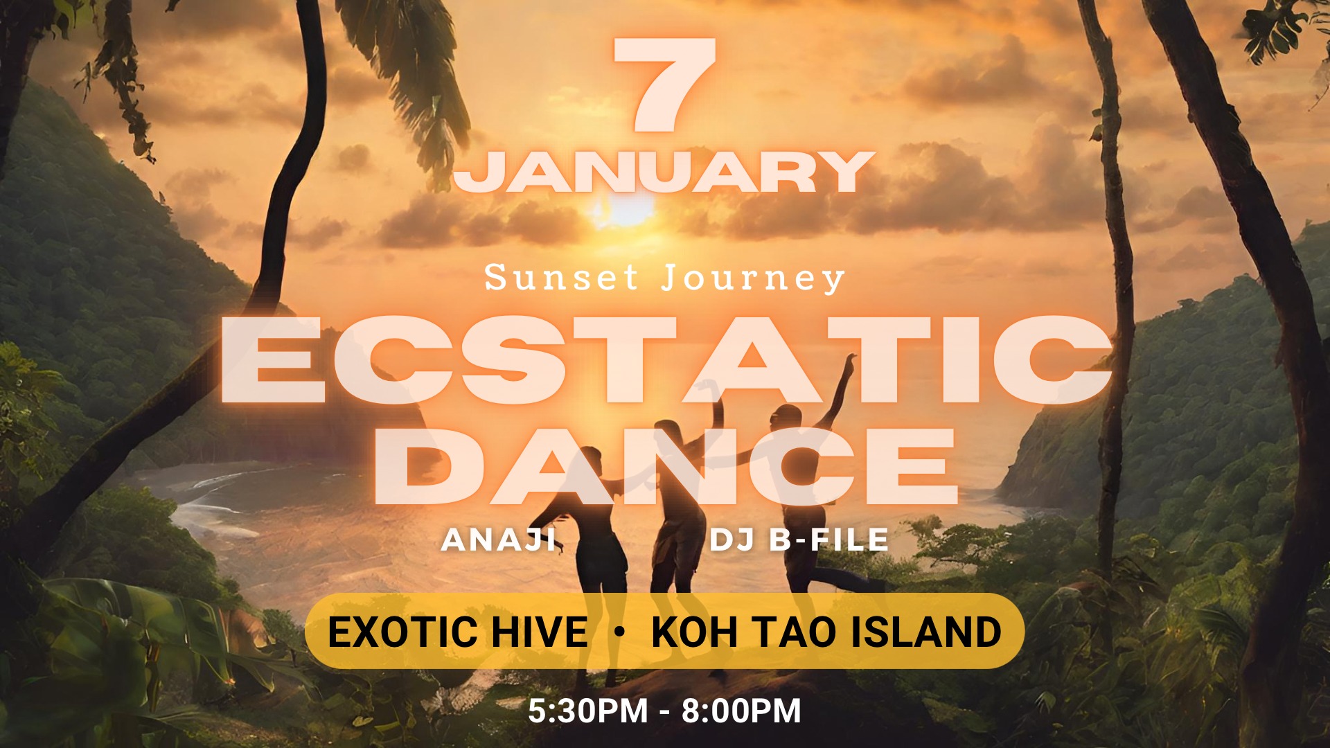 Ecstatic Dance January 7 ࿐ Sunset Journey