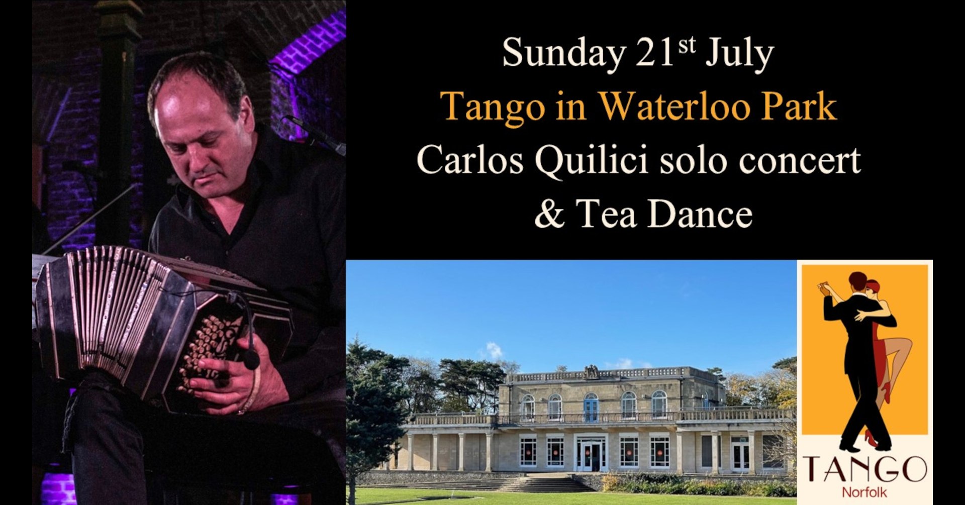 Carlos Quilici concert & tea dance at Waterloo Park