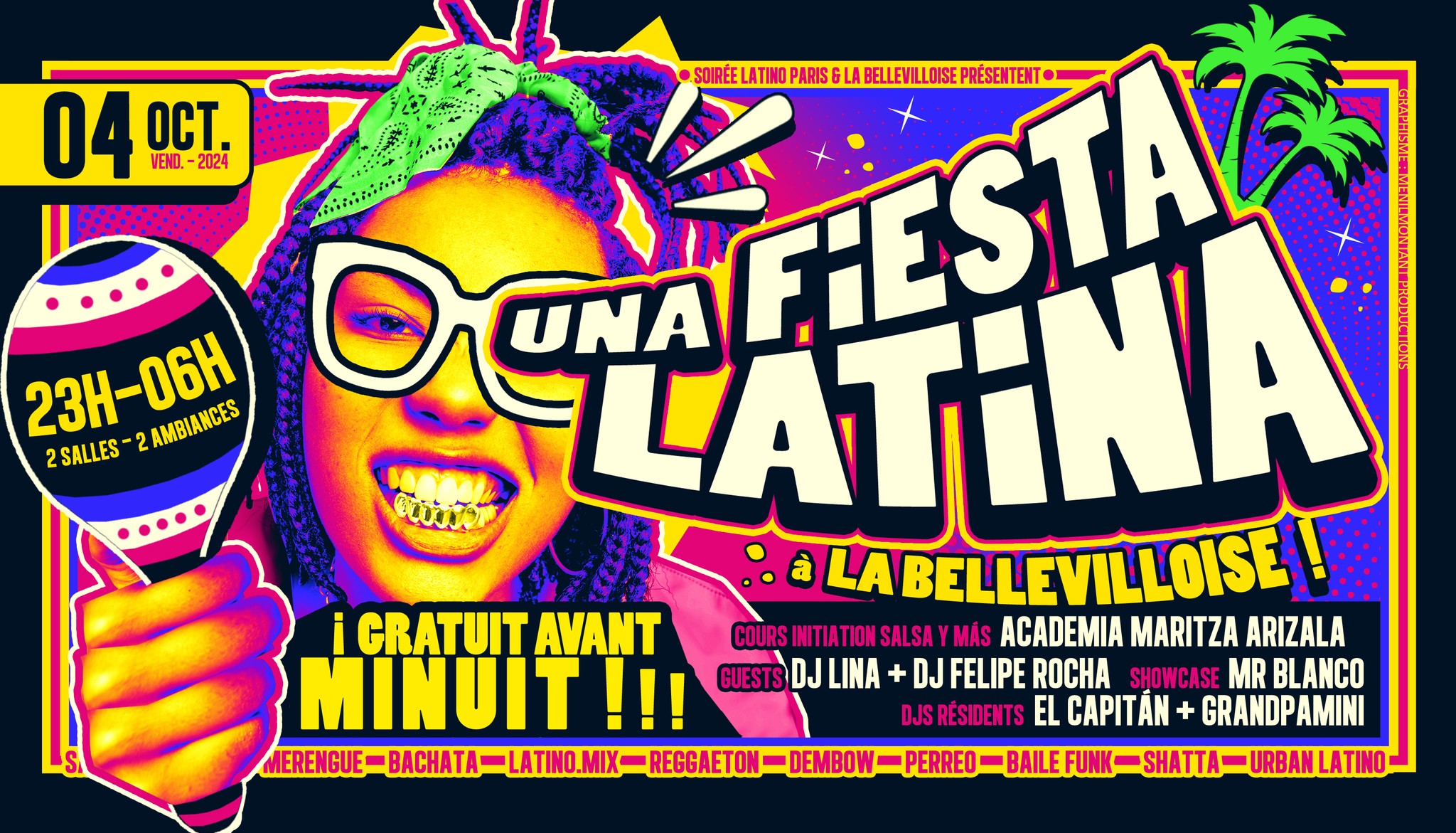 UNA FIESTA LATINA À LA BELLEVILLOISE 🔥 GRATUIT AVANT MINUIT🌴 2 Salles : PERREO + TROPICAL