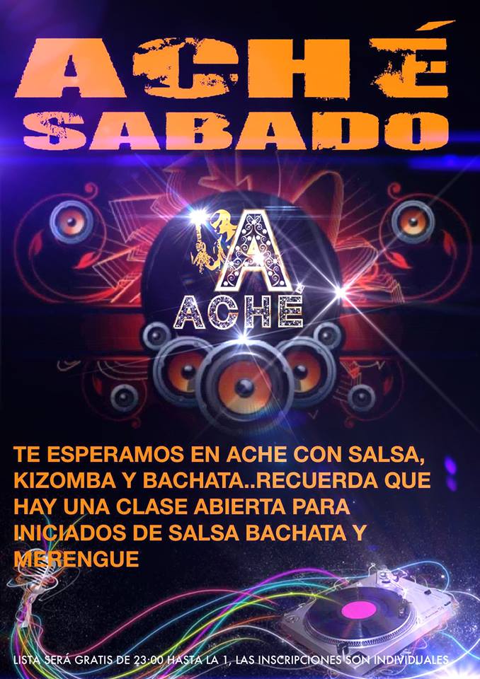 Sábado Aché lista gratis hasta la 1. Apúntate!!!