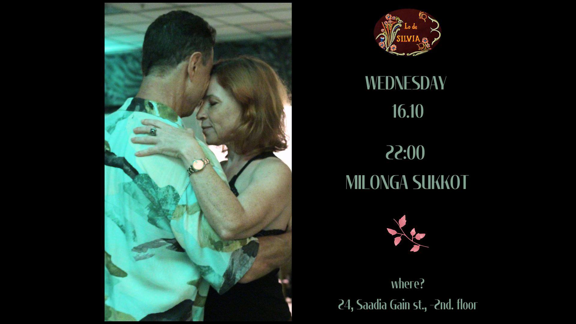Wednesday 16.10 - Milonga Sukkot in Tel Aviv!