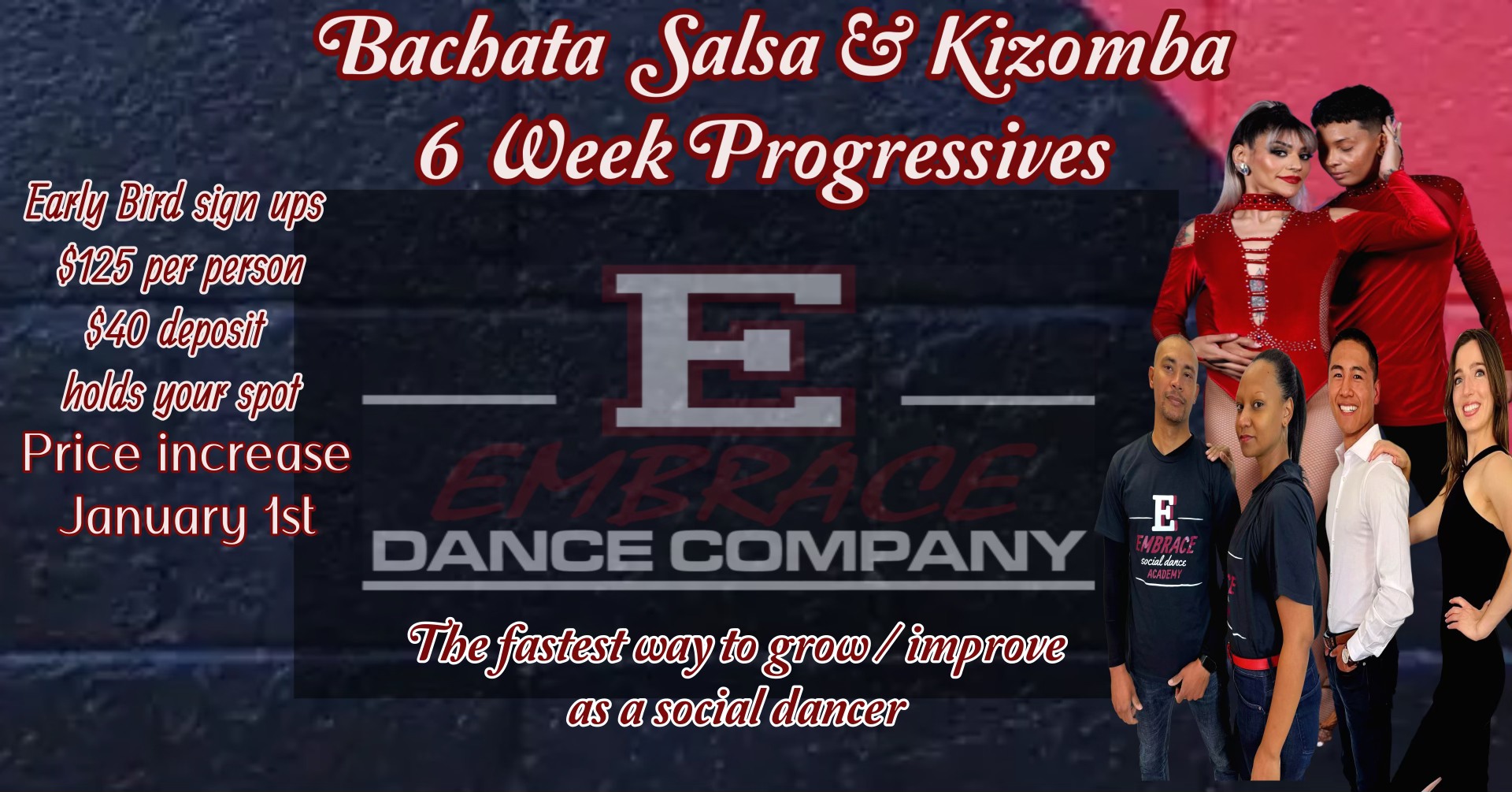 Bachata Salsa & kizomba 6 Week Progressives