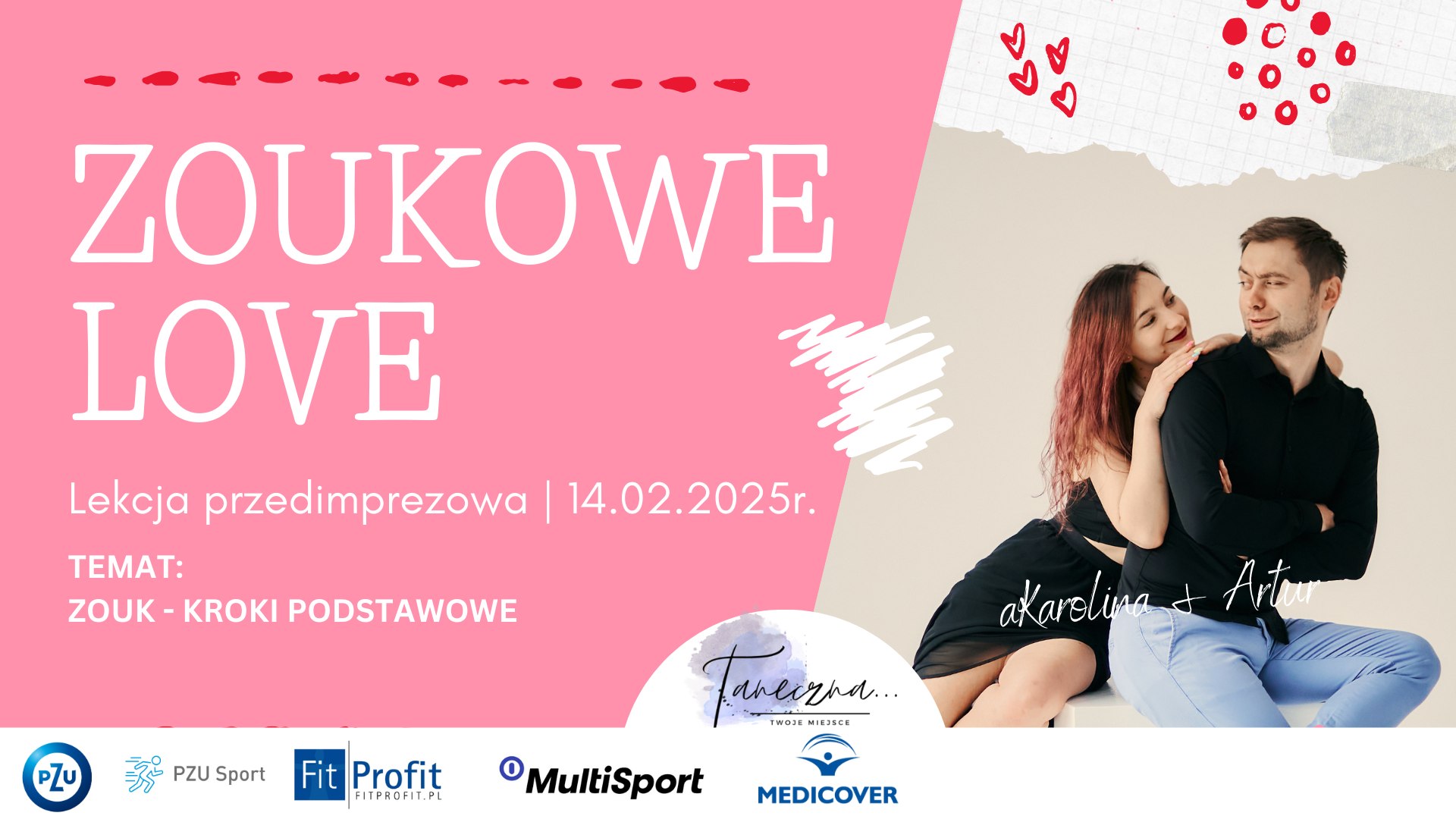 Walentynkowa lekcja przedimprezowa - zoukowe love od zera z Karoliną i Arturem