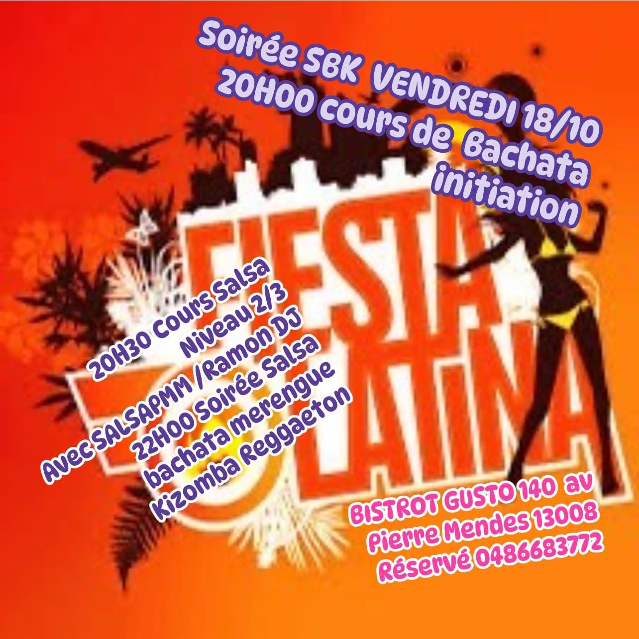 Soirée Latino SBK et Cours initiation bachata Salsa niveau 2 3 évolutif avec SALSAPMM RAMON DJ 🇨🇺