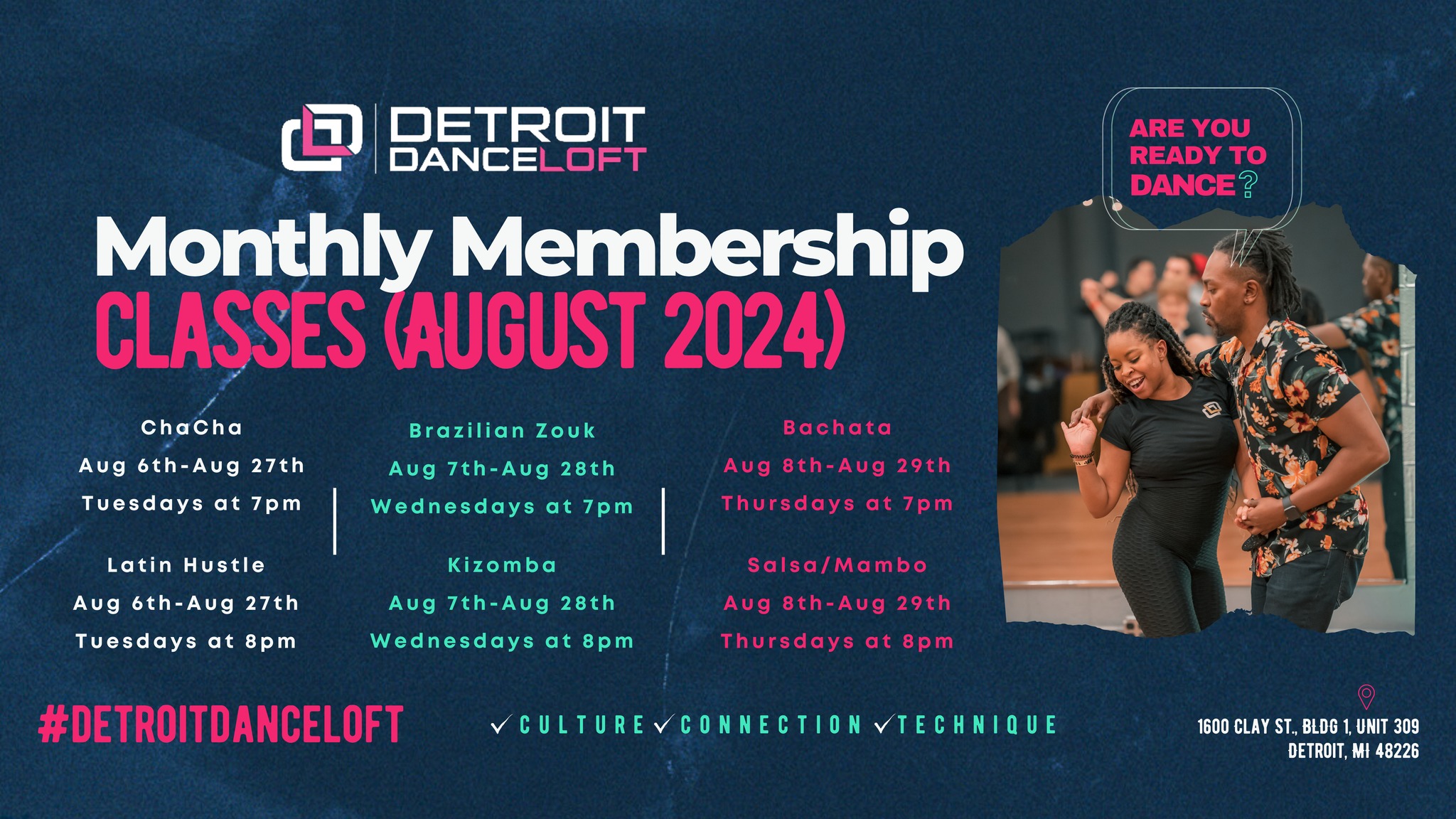 DDL August Classes and Membership