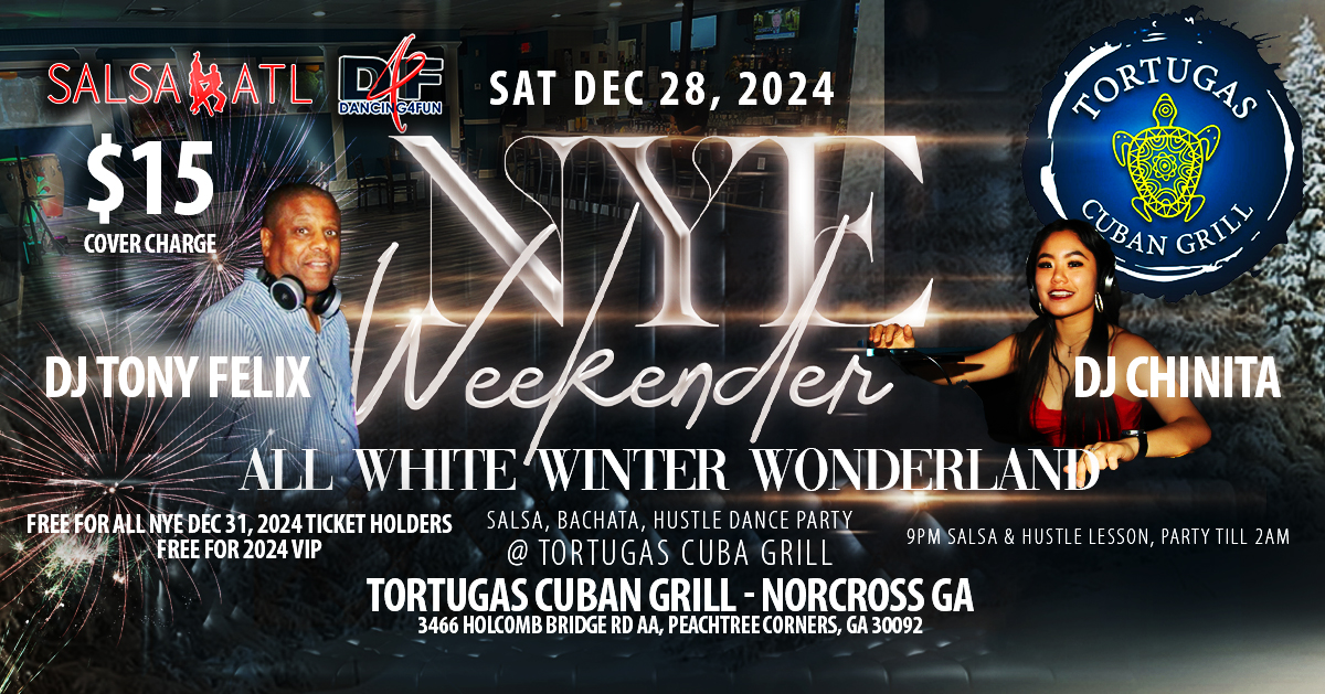 ALL White Winter Wonderland Salsa, Bachata, Hustle Party @ Tortugas